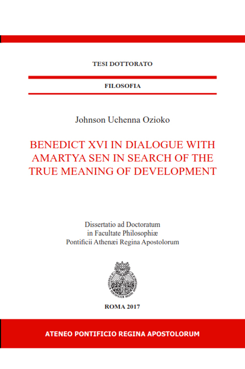 Benedict XVI in dialogue With Amartya Sen in Search of the true meaning of development