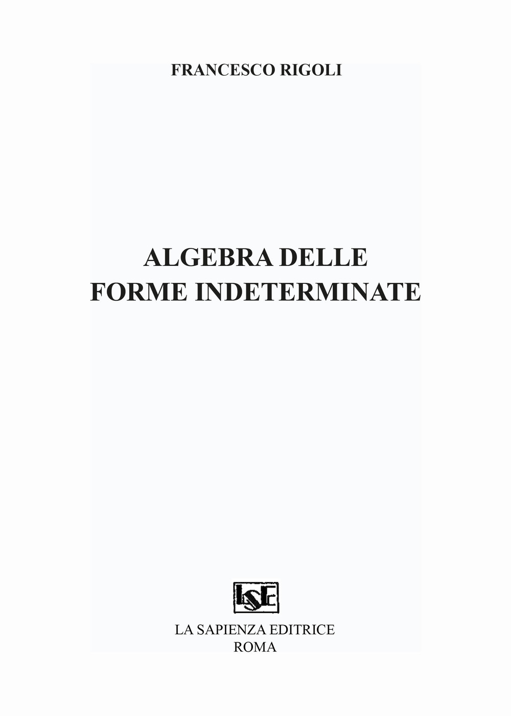 Algebra delle forme indeterminate