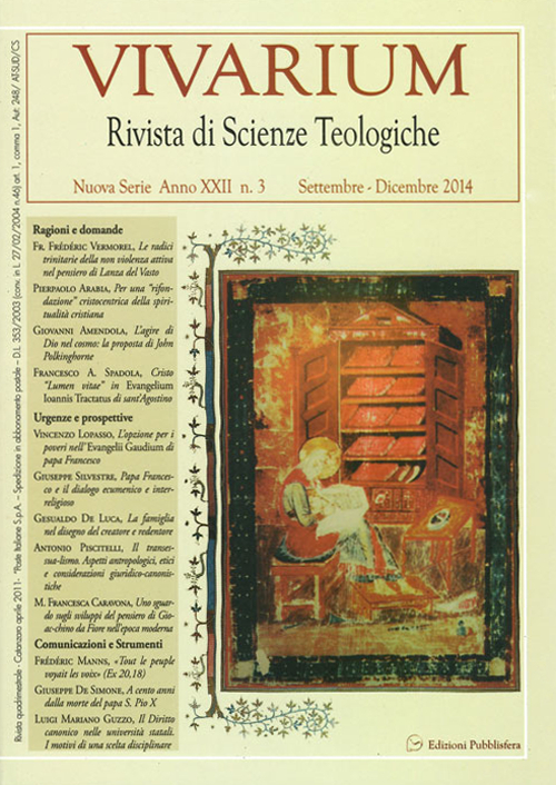 Vivarium. Rivista di scienze teologiche (2014). Vol. 3