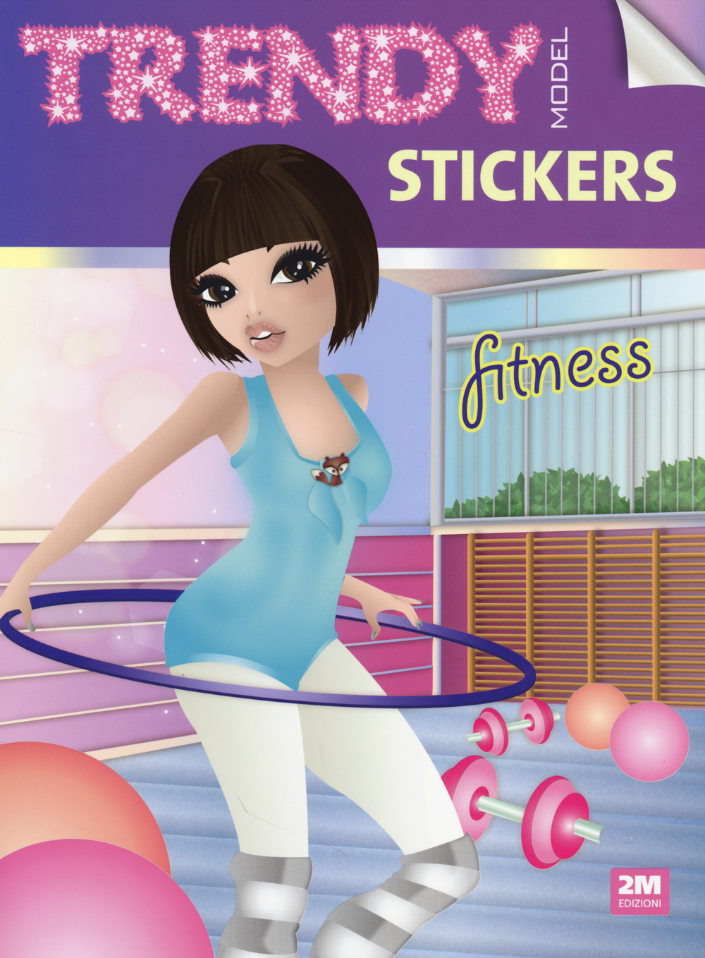 Trendy model stickers. Fitness. Con adesivi