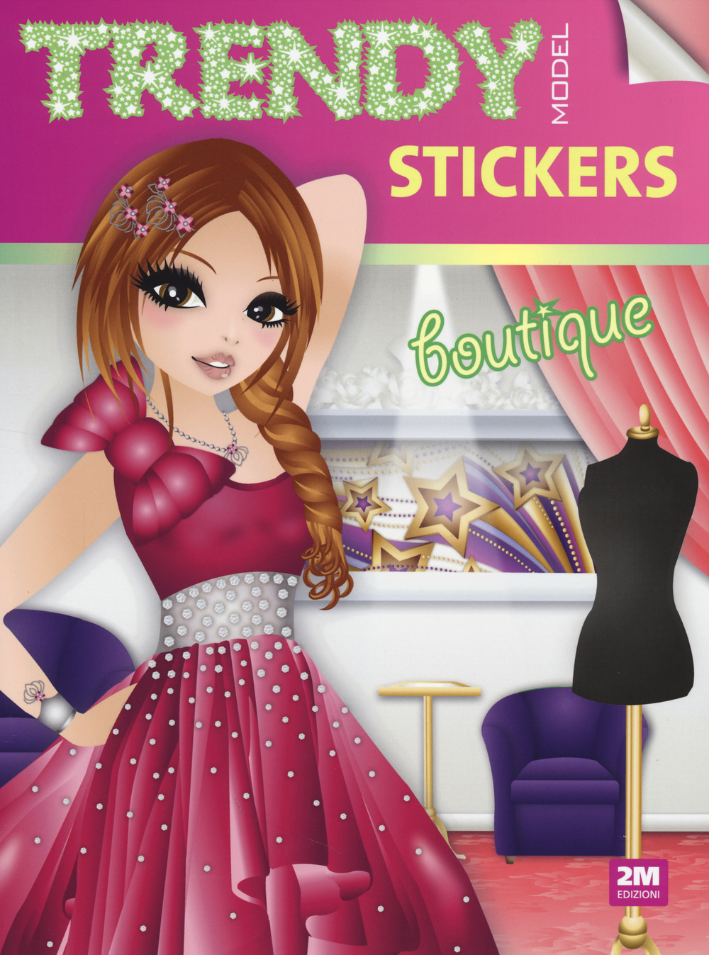 Trendy model stickers. Boutique. Con adesivi