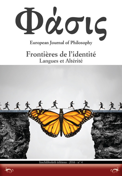 Phàsis. European journal of philosohy. Ediz. italiana, francese e spagnola. Vol. 4: Frontières de l'identité. Langues et altérité