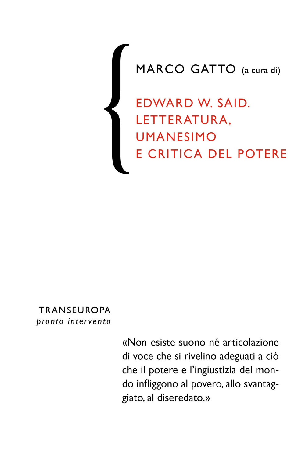 Edward W. Said. Letteratura, umanesimo e critica del potere