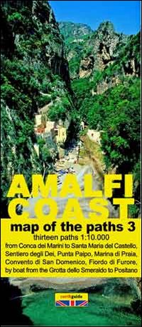 Map of the paths of the Amalfi coast. Scale 1:10.000. Vol. 3: From Conca dei Marini to Positano