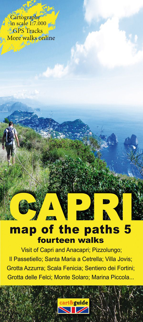 Map of the paths of the Isle of Capri. Scale 1:7.000. Vol. 5: Fourteen walks to discover the Isle of Capri