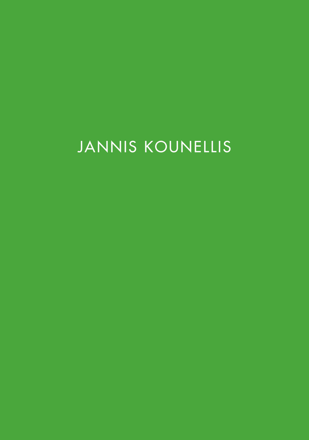 Jannis Kounellis. Ediz. spagnola e inglese