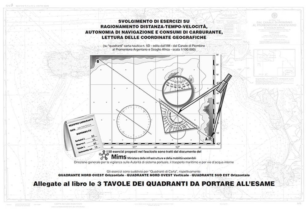 Eserciziario Patente Nautica. 50 esercizi su quadranti carta nautica 5D