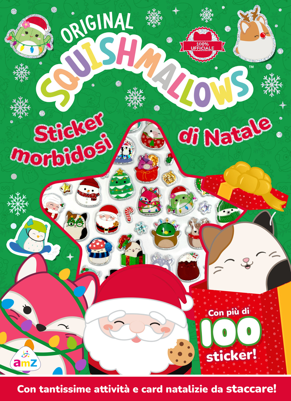 Squishmallows. Sticker morbidosi di Natale. Ediz. a colori. Con 8 cartoncini soft touch. Con 3 pennarelli con inchiostro fosforescente