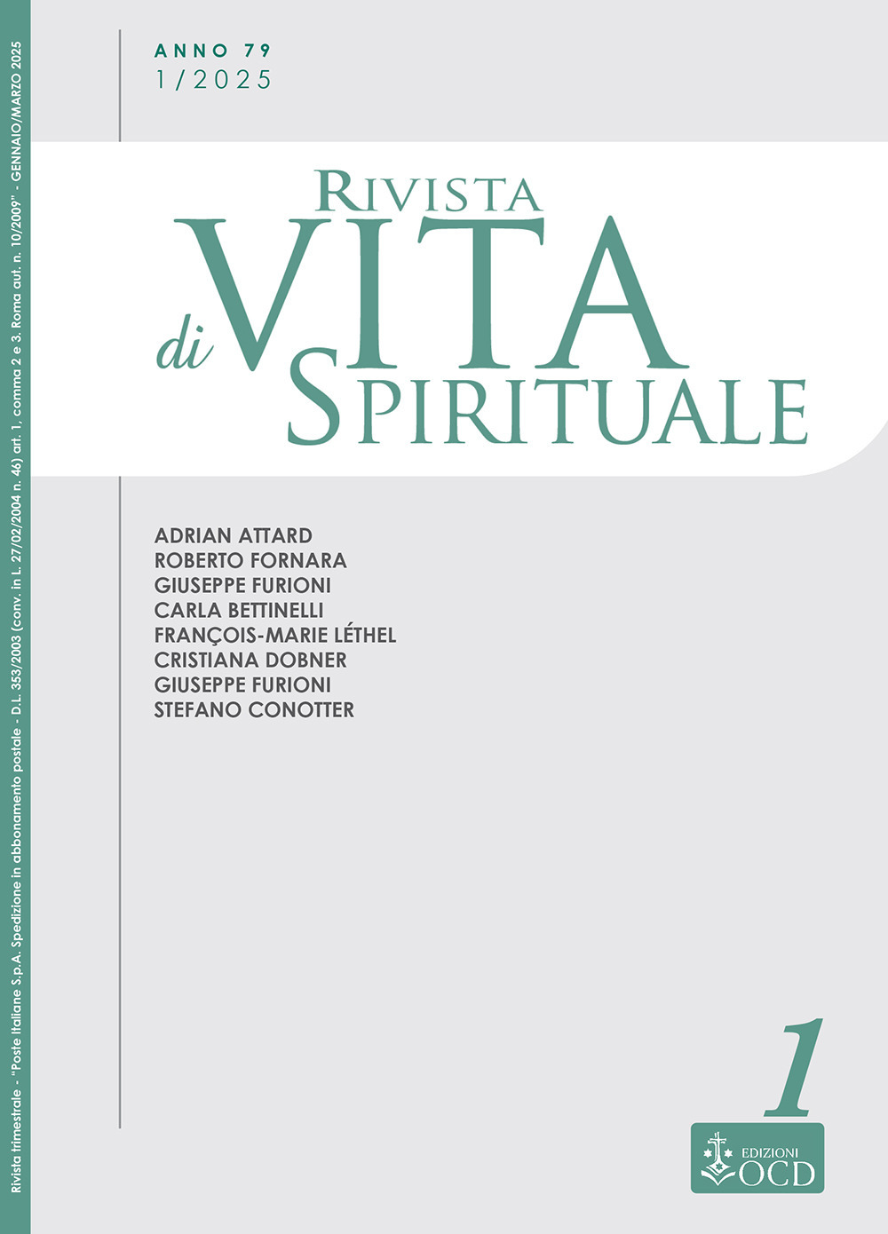 Rivista di vita spirituale (2025). Vol. 1: Una voce del Carmelo Teresiano d'Italia