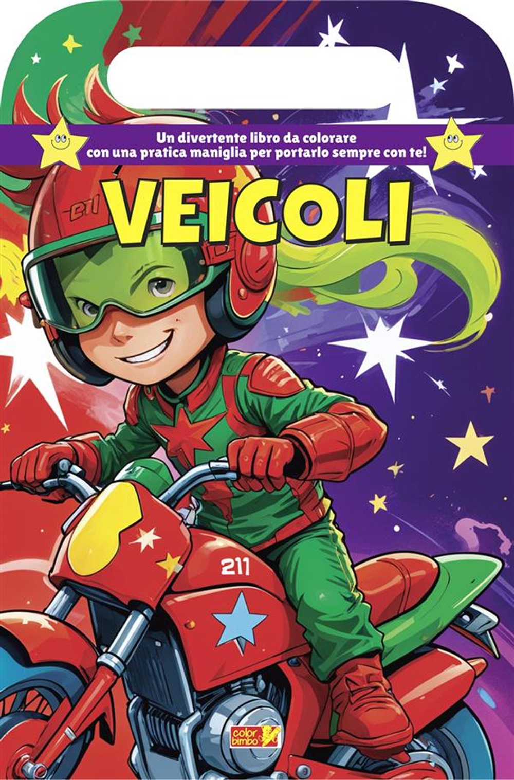 Veicoli. Libro da colorare con maniglia. Ediz. illustrata