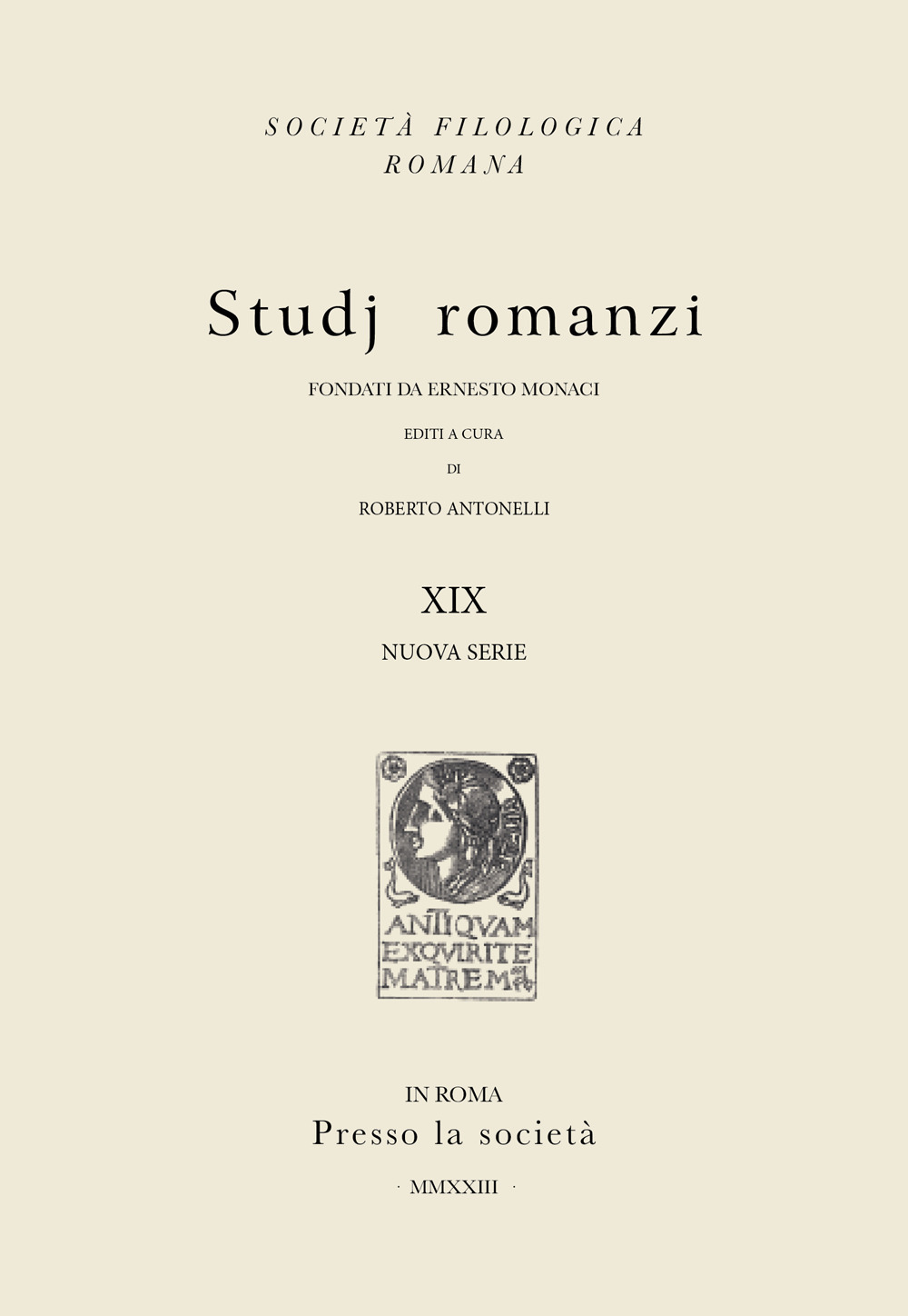 Studj romanzi. Nuova serie. Ediz. italiana e inglese. Vol. 19