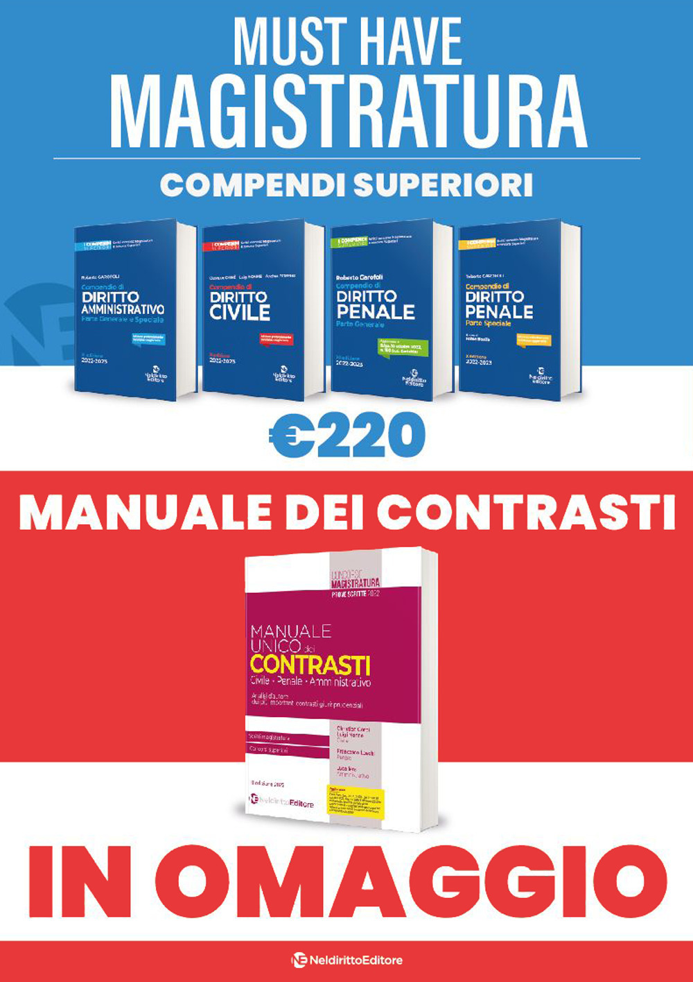 Must have magistratura: Kit 4 compendi superiori-Manuale unico dei contrastiì