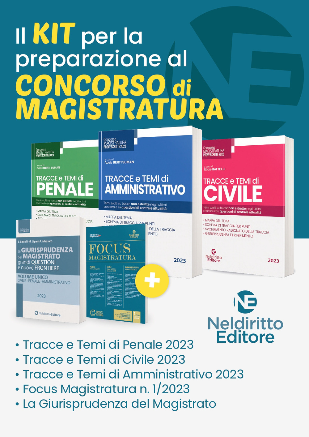 Kit concorso magistratura: Tracce civile-Tracce Penale-Tracce amministrativo-Focus magistratura 1-La giurisprudenza del magistrato