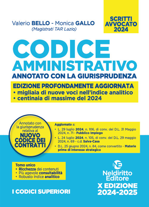 Codice amministrativo annotato con la giurisprudenza 2024 per l'esame di avvocato