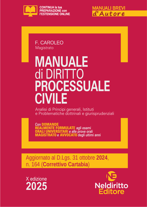 Manuale breve di procedura civile. Aggiornato al Decreto correttivo Cartabia 2024. Nuova ediz.