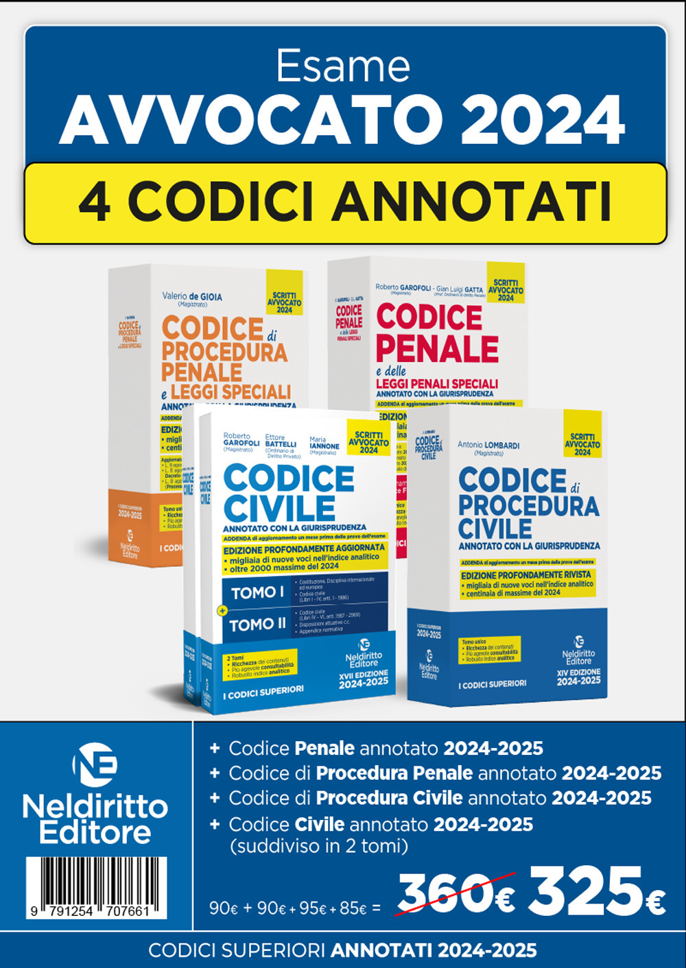 Kit 4 Codici annotati con la giurisprudenza per l'esame di avvocato 2024-2025. Nuova ediz.