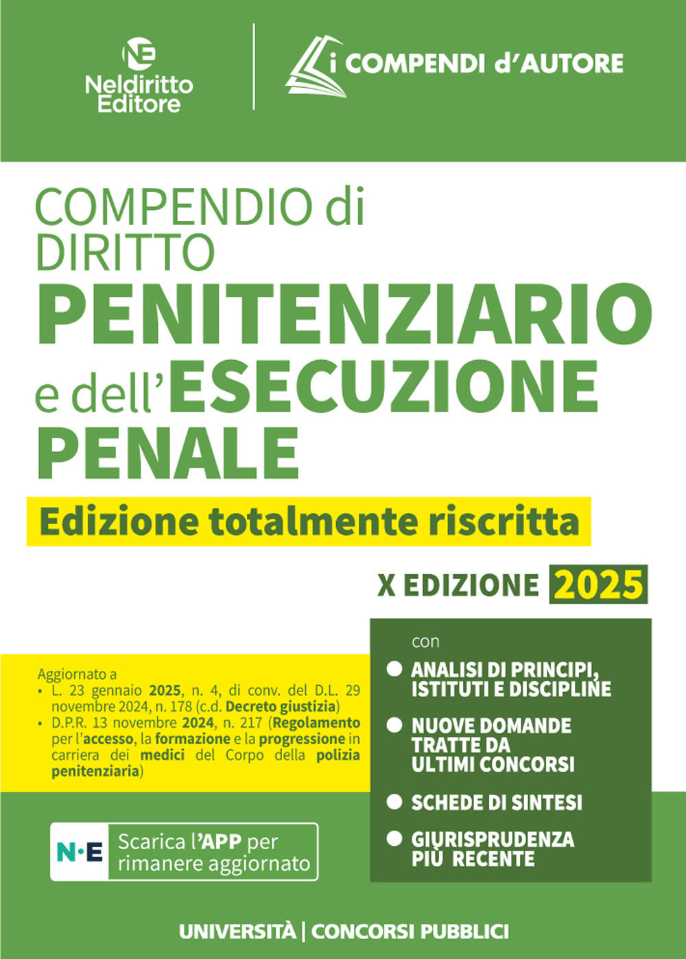 Compendio di diritto penitenziario e dell'esecuzione penale