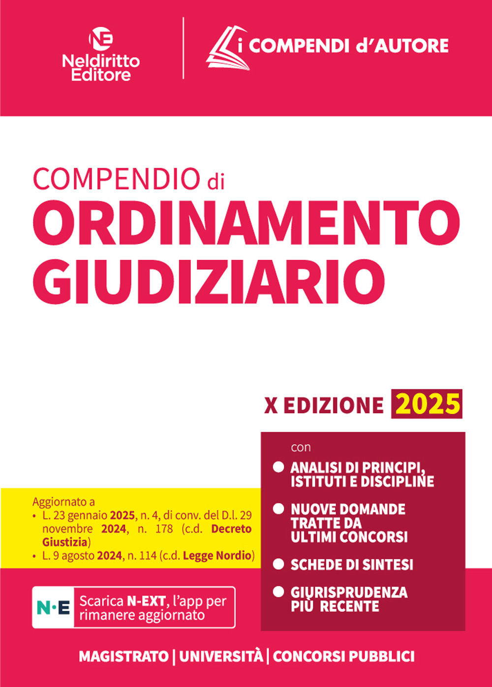 Compendio di ordinamento giudiziario 2025