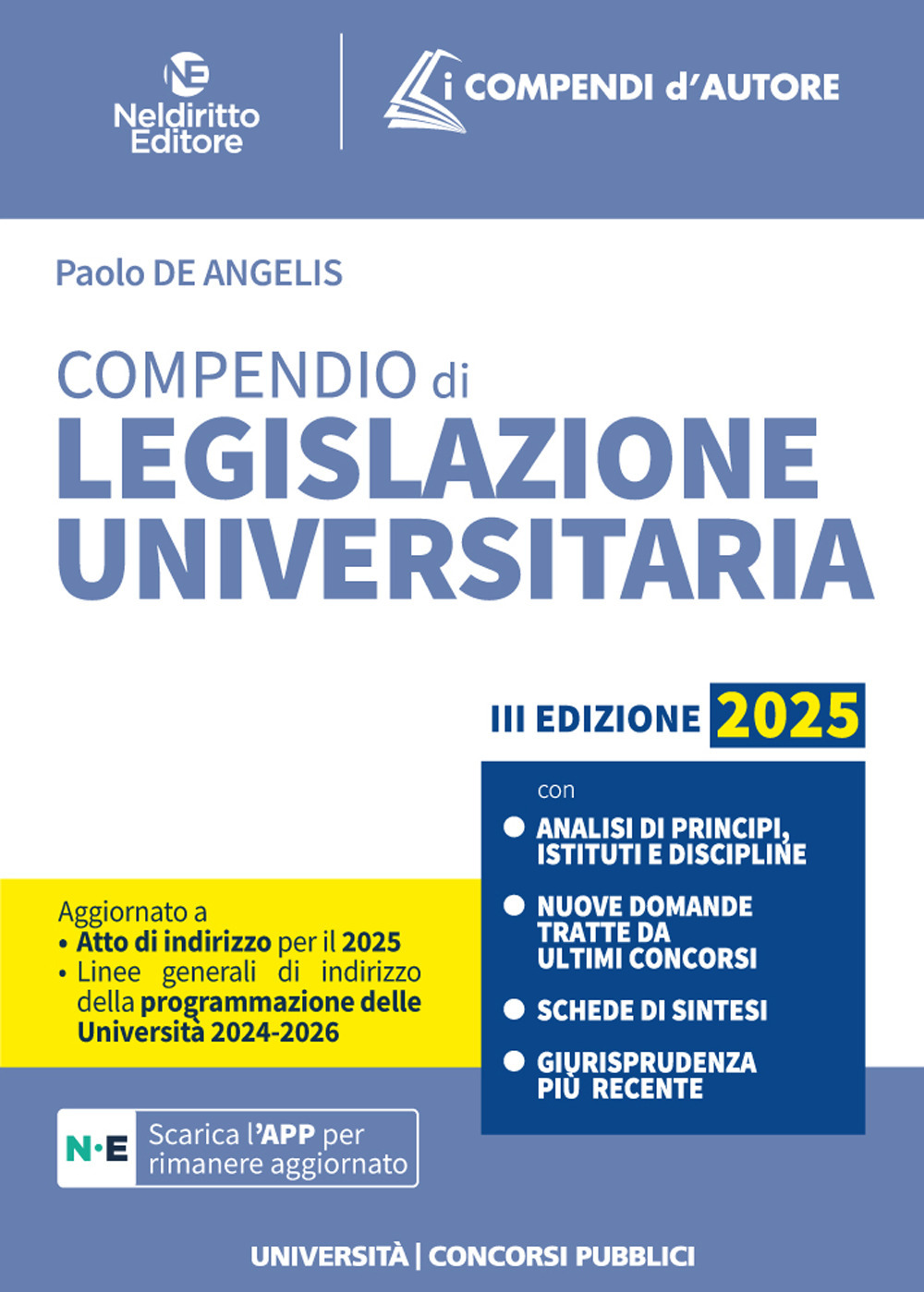 Compendio di legislazione universitaria 2025