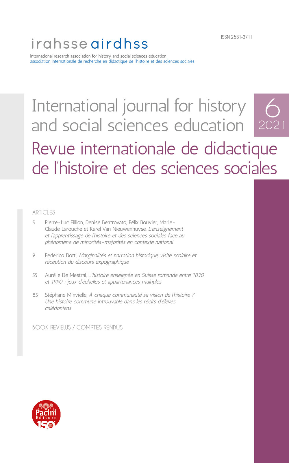 International journal for history and social sciences education. Vol. 6