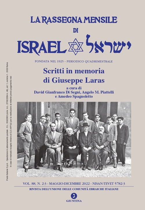 La rassegna mensile di Israel. Vol. 88/2-3: Scritti in memoria di Giuseppe Laras