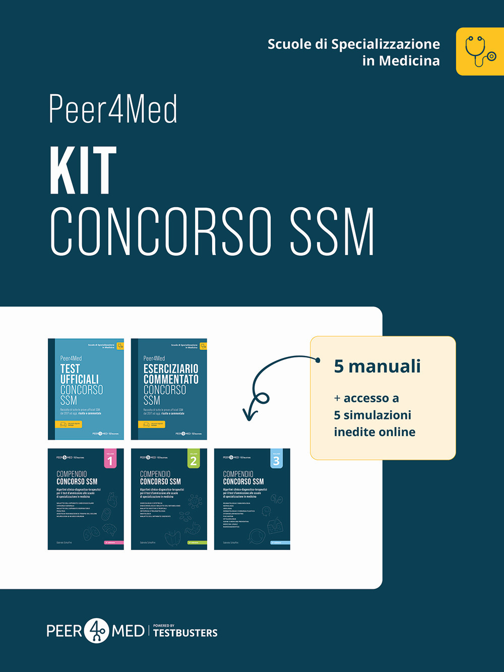 Peer4Med. Scuole di Specializzazione in Medicina. Kit Concorso SSM. Con 5 simulazioni online