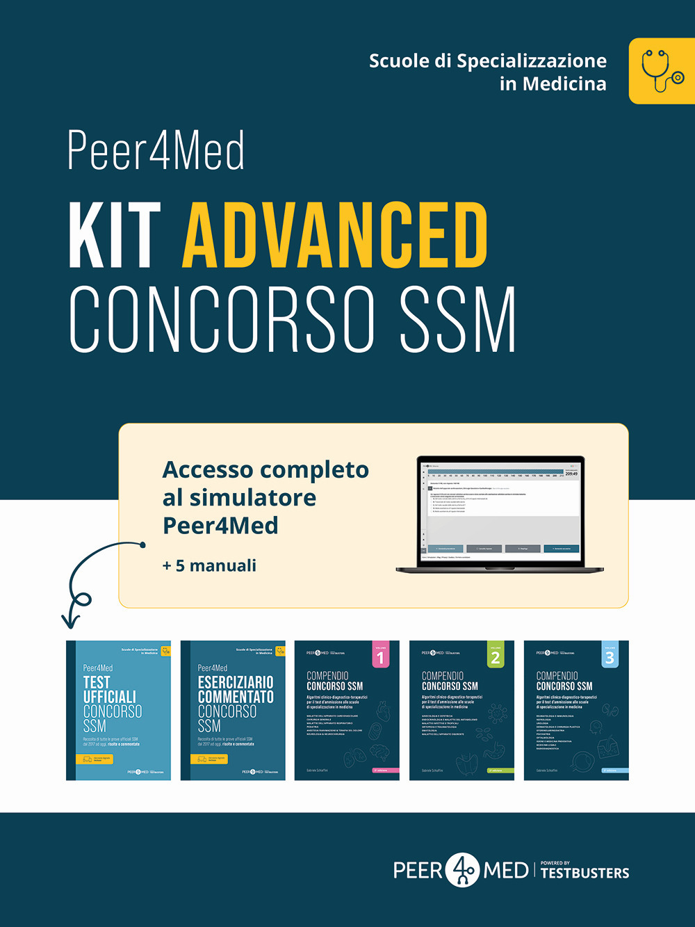 Peer4Med. Scuole di Specializzazione in Medicina. Kit Advanced Concorso SSM. Con software di simulazione