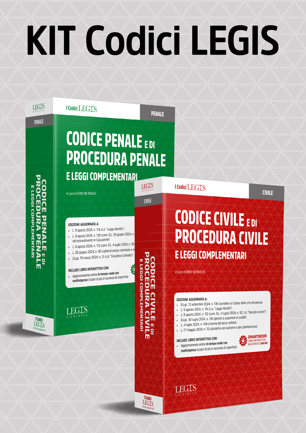 Kit Codici Legis (Codice civile e procedura, Codice penale e procedura, Leggi complementari). Con aggiornamento interattivo online