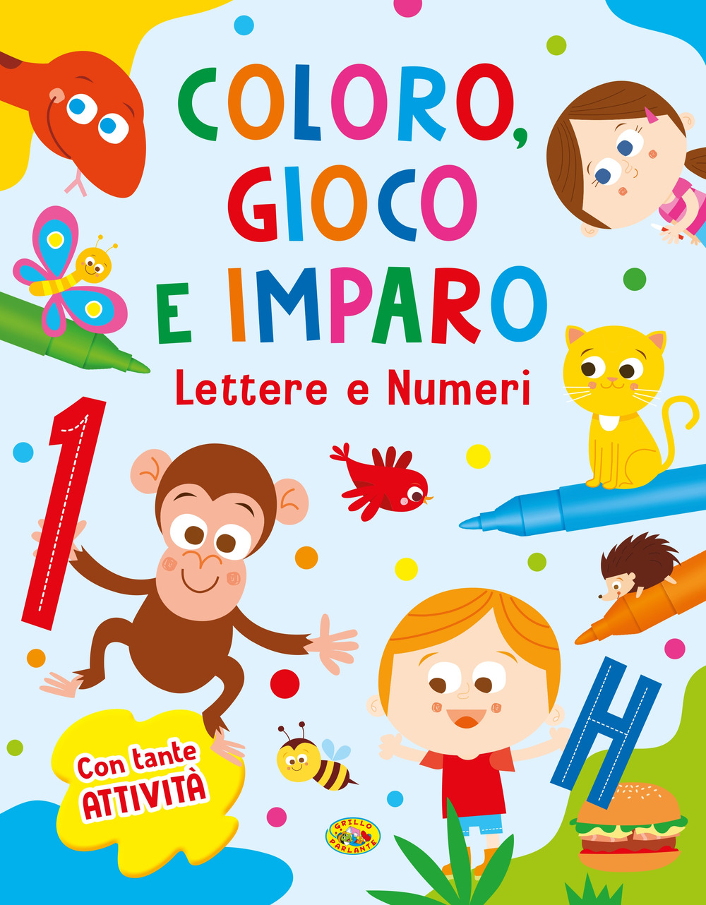 Lettere e numeri. Coloro, gioco e imparo. Ediz. a colori. Con 12 pennarelli