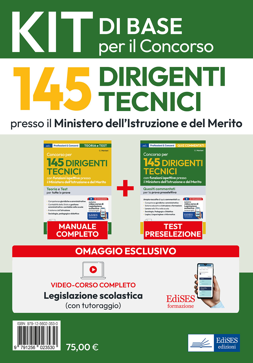 Kit base per il concorso 145 Dirigenti tecnici al Ministero Istruzione. Manuale e test per una preparazione completa. Con software online e videocorso