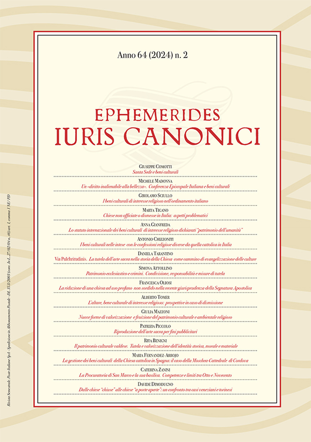 Ephemerides Iuris canonici (2024). Vol. 2