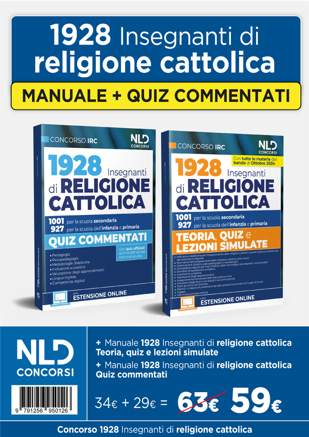 Concorso 1928 posti per insegnanti di religione cattolica. Kit Manuale + Quiz commentati per la preparazione al concorso