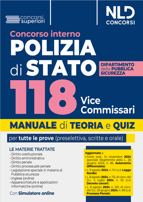 Concorso Interno Polizia di stato 118 Vice Commissari. Manuale con teoria e quiz