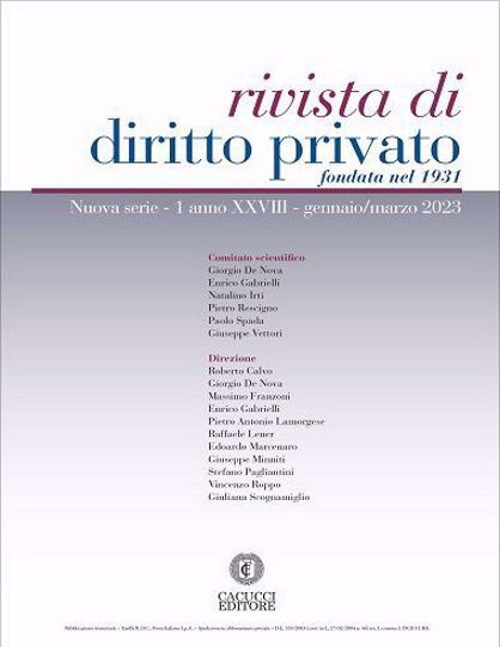 Rivista di diritto privato (2023). Nuova ediz.. Vol. 1