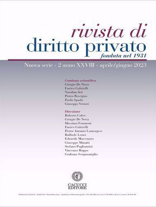 Rivista di diritto privato (2023). Vol. 2