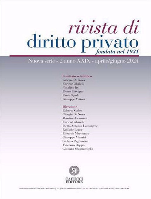 Rivista di diritto privato (2024). Vol. 2