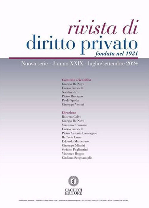 Rivista di diritto privato (2024). Vol. 3: Luglio/settembre