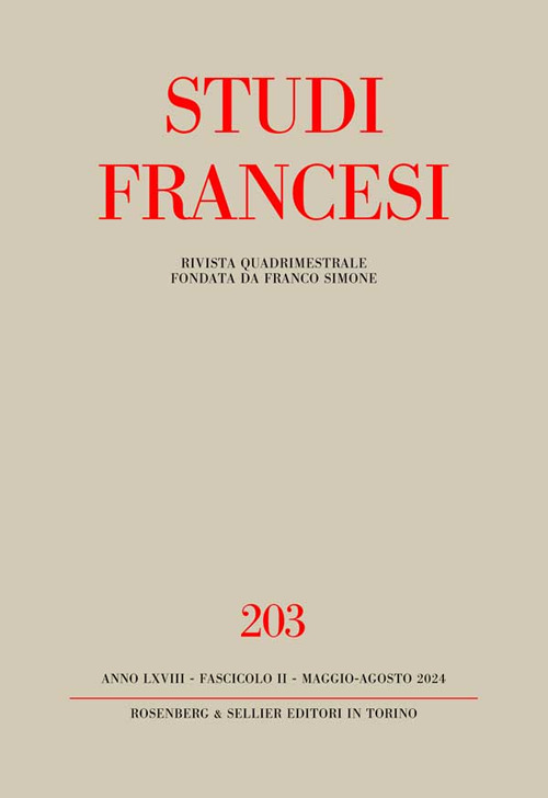 Studi francesi. Vol. 203