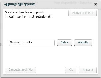 crea archivio appunti