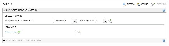 inserimento rapido nel carrello